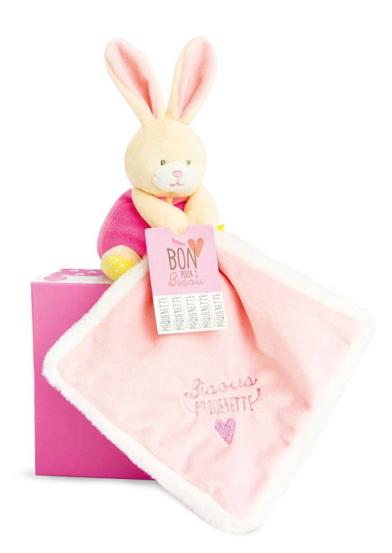  - mouchoir bisous paquerette lapin rose 